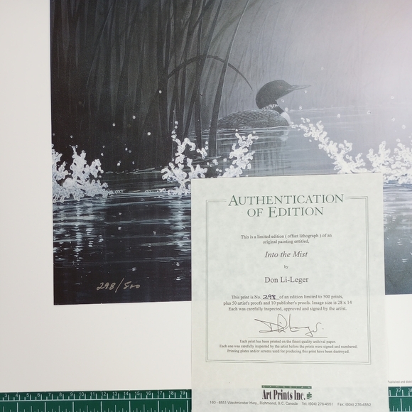 Vintage unframed limited edition print Into the Mist by Don Li Leger - Picture 2 of 5